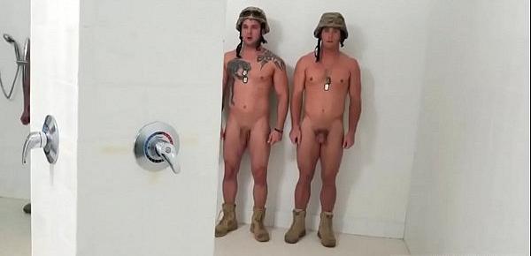  Military men shooting cum gay hot insatiable troops!